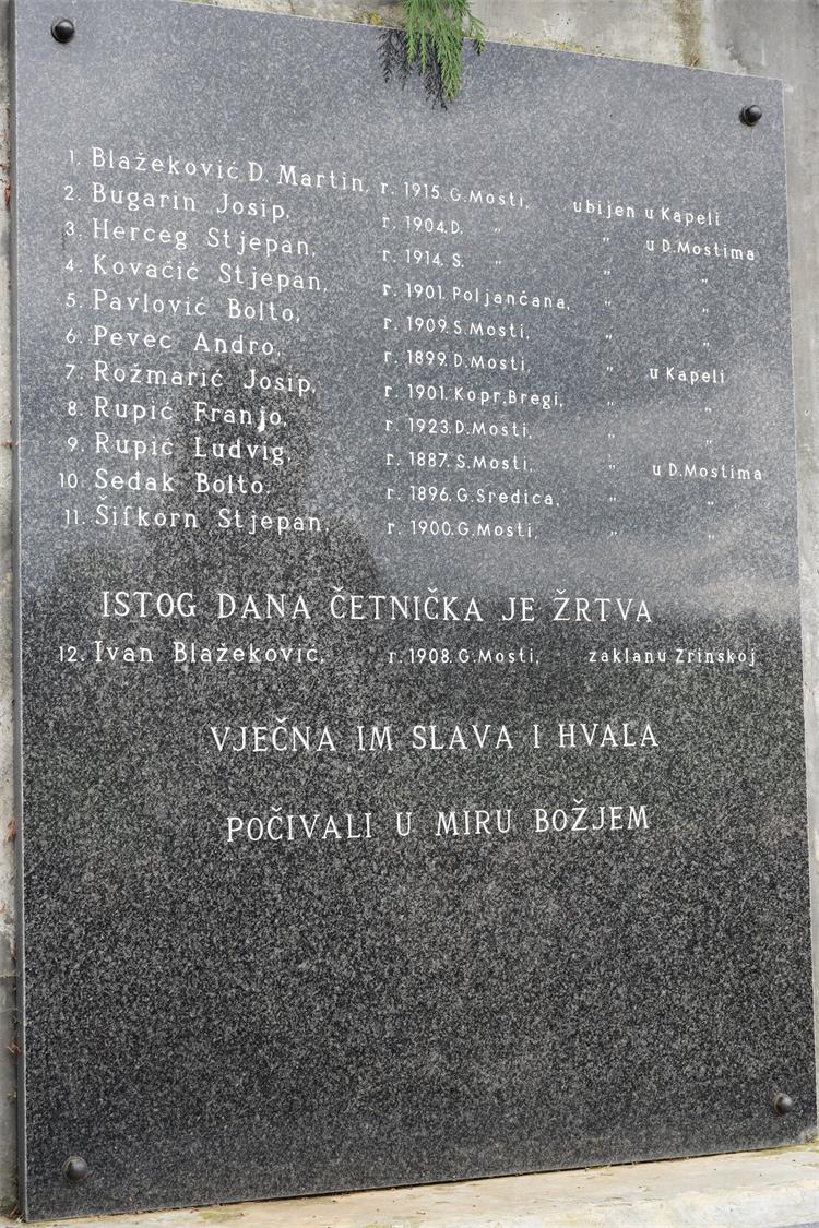 Policijska uprava bjelovarsko-bilogorska - U spomen na 78. Obljetnicu prvog ratnog zločina koji se dogodio u selu Donji Mosti 10. travnja 1941. godine načelnik policijske uprave Jakob Bukvić sa suradnicima poklonio se